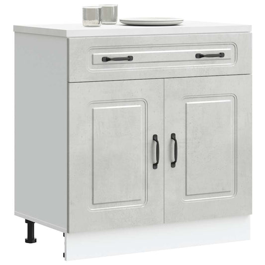 Kitchen Base Cabinet "Kalmar" Concrete Grey Engineered Wood