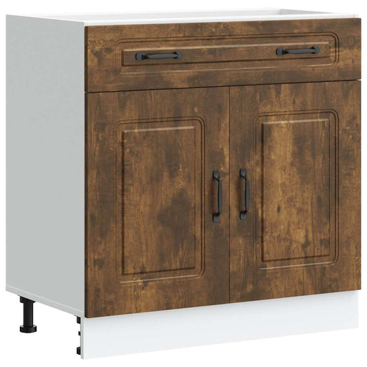 Kitchen Base Cabinet "Kalmar" Smoked Oak Engineered Wood