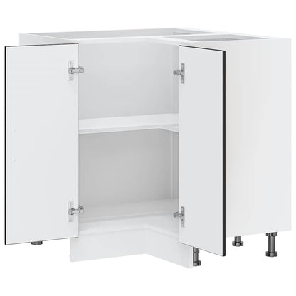Kitchen Corner Base Cabinet "Kalmar" Black Engineered Wood