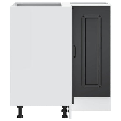 Kitchen Corner Base Cabinet "Kalmar" Black Engineered Wood
