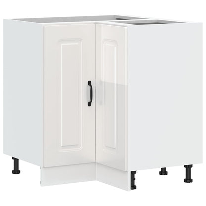 Kitchen Corner Base Cabinet "Kalmar" High Gloss White