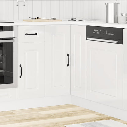 Kitchen Corner Base Cabinet "Kalmar" High Gloss White