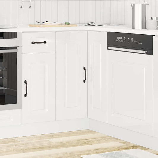Kitchen Corner Base Cabinet "Kalmar" High Gloss White