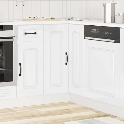 Kitchen Corner Base Cabinet "Kalmar" High Gloss White