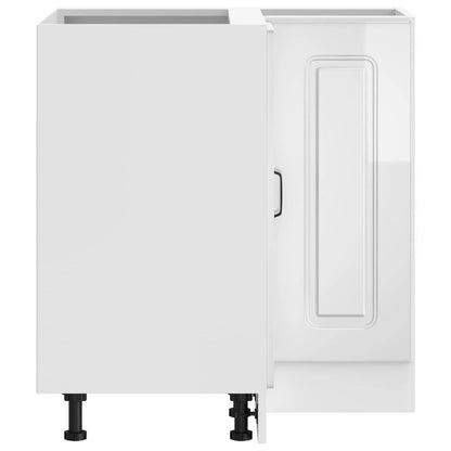 Kitchen Corner Base Cabinet "Kalmar" High Gloss White