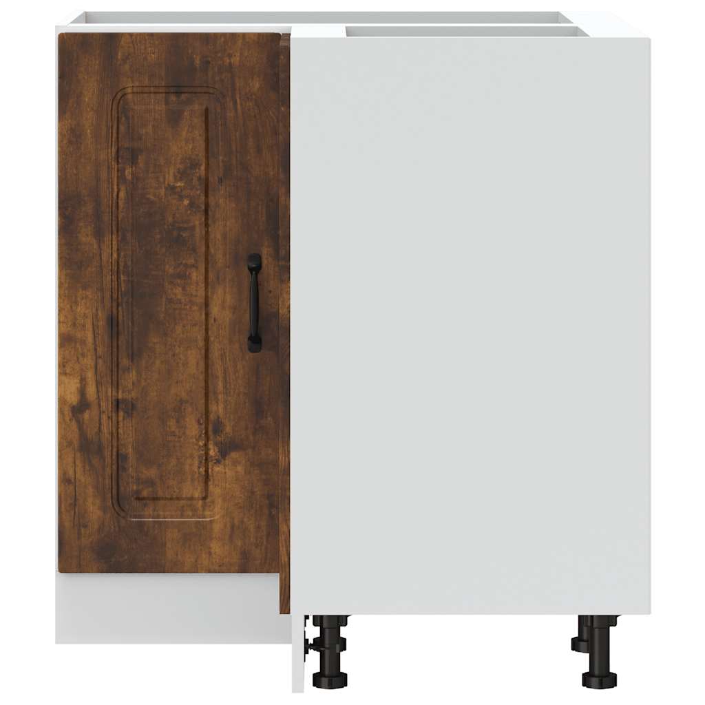 Kitchen Corner Base Cabinet "Kalmar" Smoked Oak Engineered Wood