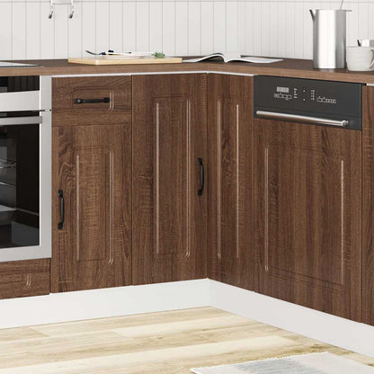 Kitchen Corner Base Cabinet "Kalmar" Brown Oak Engineered Wood