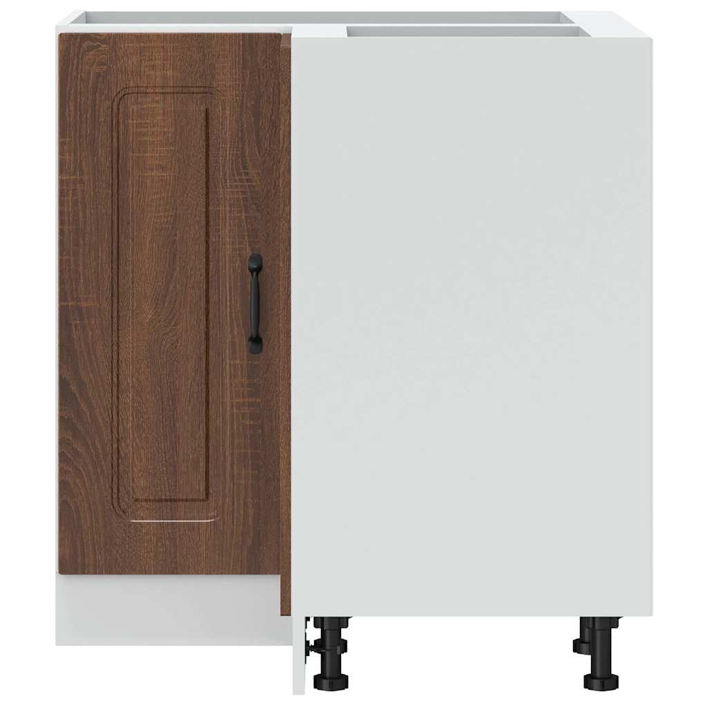Kitchen Corner Base Cabinet "Kalmar" Brown Oak Engineered Wood