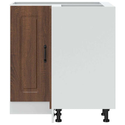 Kitchen Corner Base Cabinet "Kalmar" Brown Oak Engineered Wood