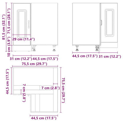 Kitchen Corner Base Cabinet Kalmar Old Wood Engineered Wood