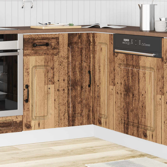 Kitchen Corner Base Cabinet "Kalmar" Old Wood Engineered Wood