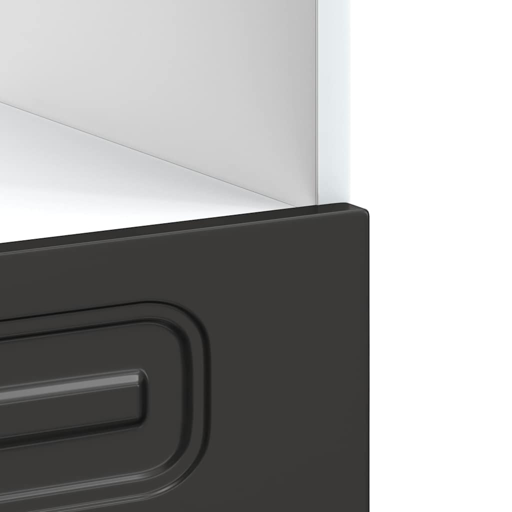 Oven Cabinet "Kalmar" Black Engineered Wood