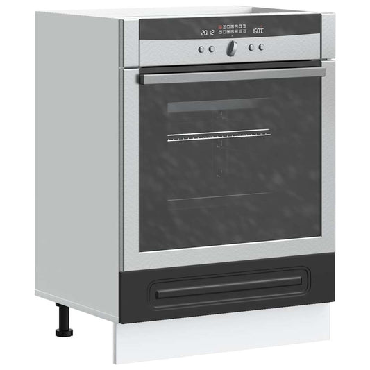 Oven Cabinet "Kalmar" Black Engineered Wood