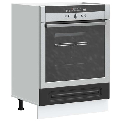 Oven Cabinet "Kalmar" Black Engineered Wood