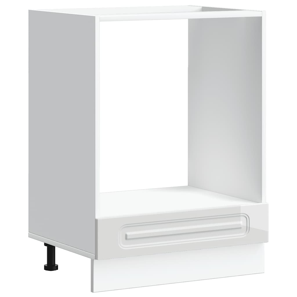 Oven Cabinet "Kalmar" High Gloss White Engineered Wood