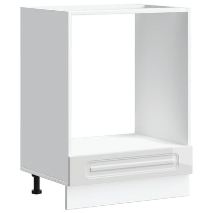 Oven Cabinet "Kalmar" High Gloss White Engineered Wood