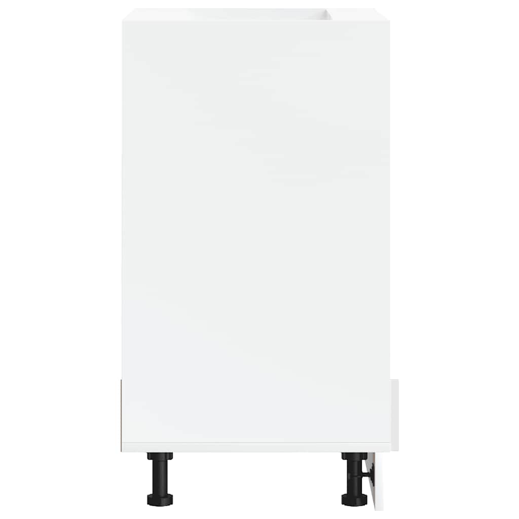 Oven Cabinet "Kalmar" High Gloss White Engineered Wood