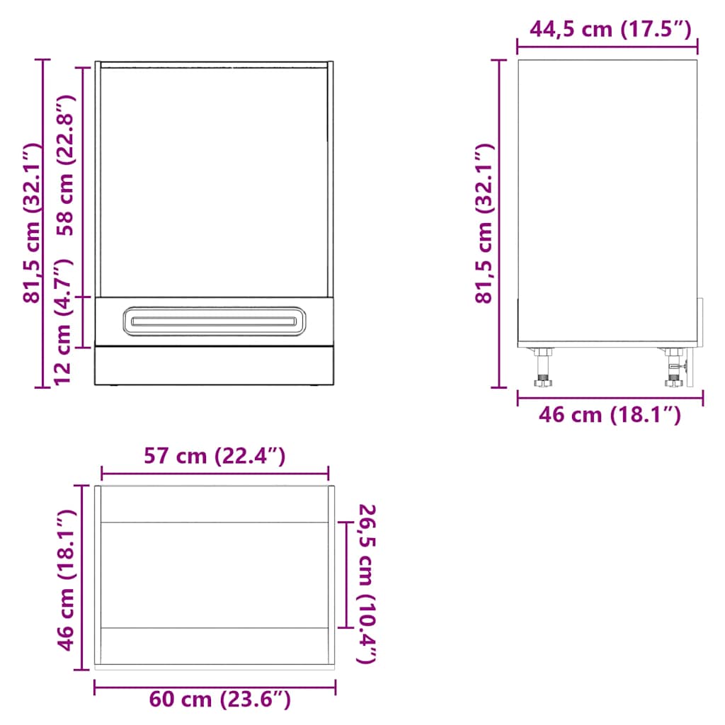 Oven Cabinet "Kalmar" High Gloss White Engineered Wood