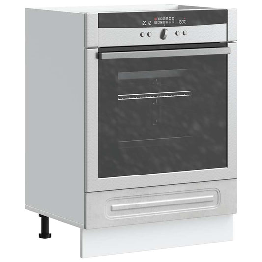 Oven Cabinet "Kalmar" Concrete Grey Engineered Wood