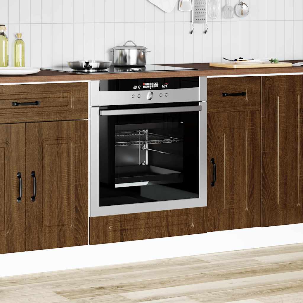 Oven Cabinet "Kalmar" Brown Oak Engineered Wood