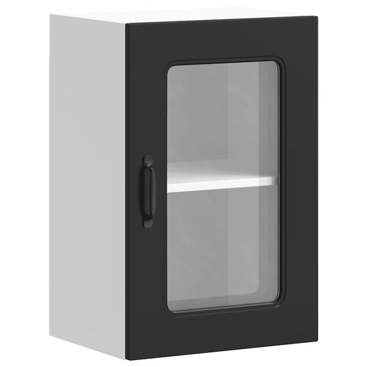 Kitchen Wall Cabinet with Glass Door "Kalmar" Black
