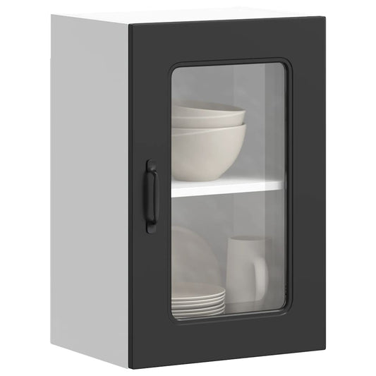 Kitchen Wall Cabinet with Glass Door "Kalmar" Black