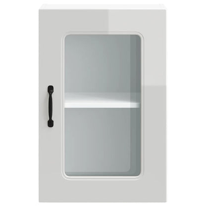 Kitchen Wall Cabinet with Glass Door "Kalmar" High Gloss White