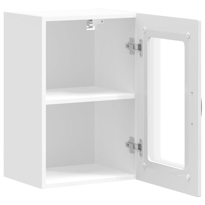 Kitchen Wall Cabinet with Glass Door "Kalmar" High Gloss White