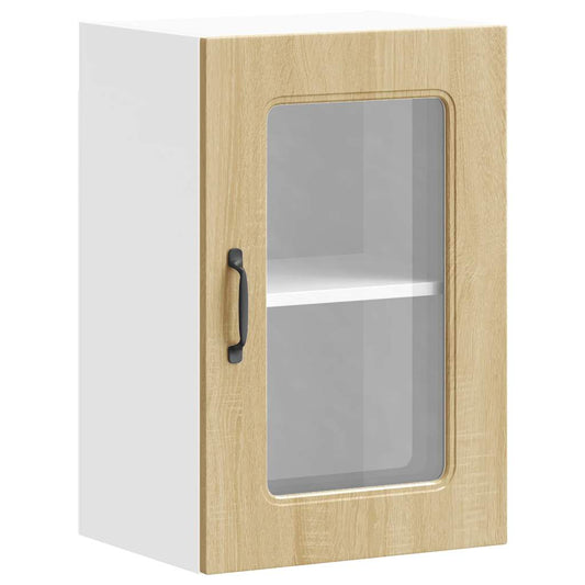 Kitchen Wall Cabinet with Glass Door "Kalmar" Sonoma Oak