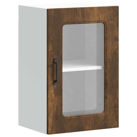 Kitchen Wall Cabinet with Glass Door "Kalmar" Smoked Oak