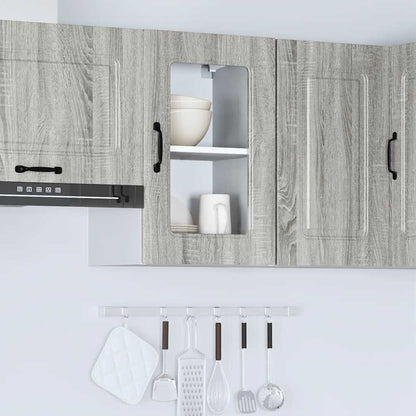 Kitchen Wall Cabinet with Glass Door "Kalmar" Grey Sonoma