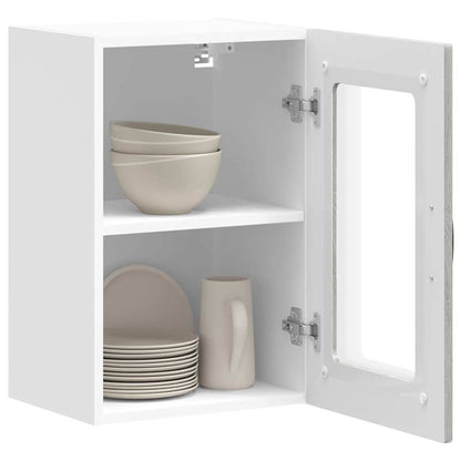 Kitchen Wall Cabinet with Glass Door "Kalmar" Grey Sonoma