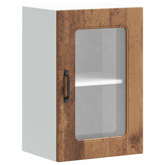 Kitchen Wall Cabinet with Glass Door "Kalmar" Old Wood