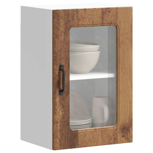 Kitchen Wall Cabinet with Glass Door "Kalmar" Old Wood