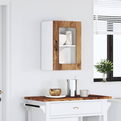 Kitchen Wall Cabinet with Glass Door "Kalmar" Old Wood