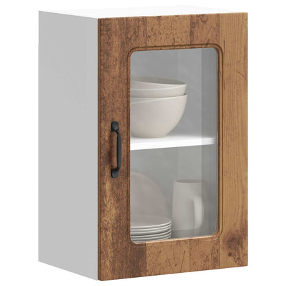 Kitchen Wall Cabinet with Glass Door "Kalmar" Old Wood