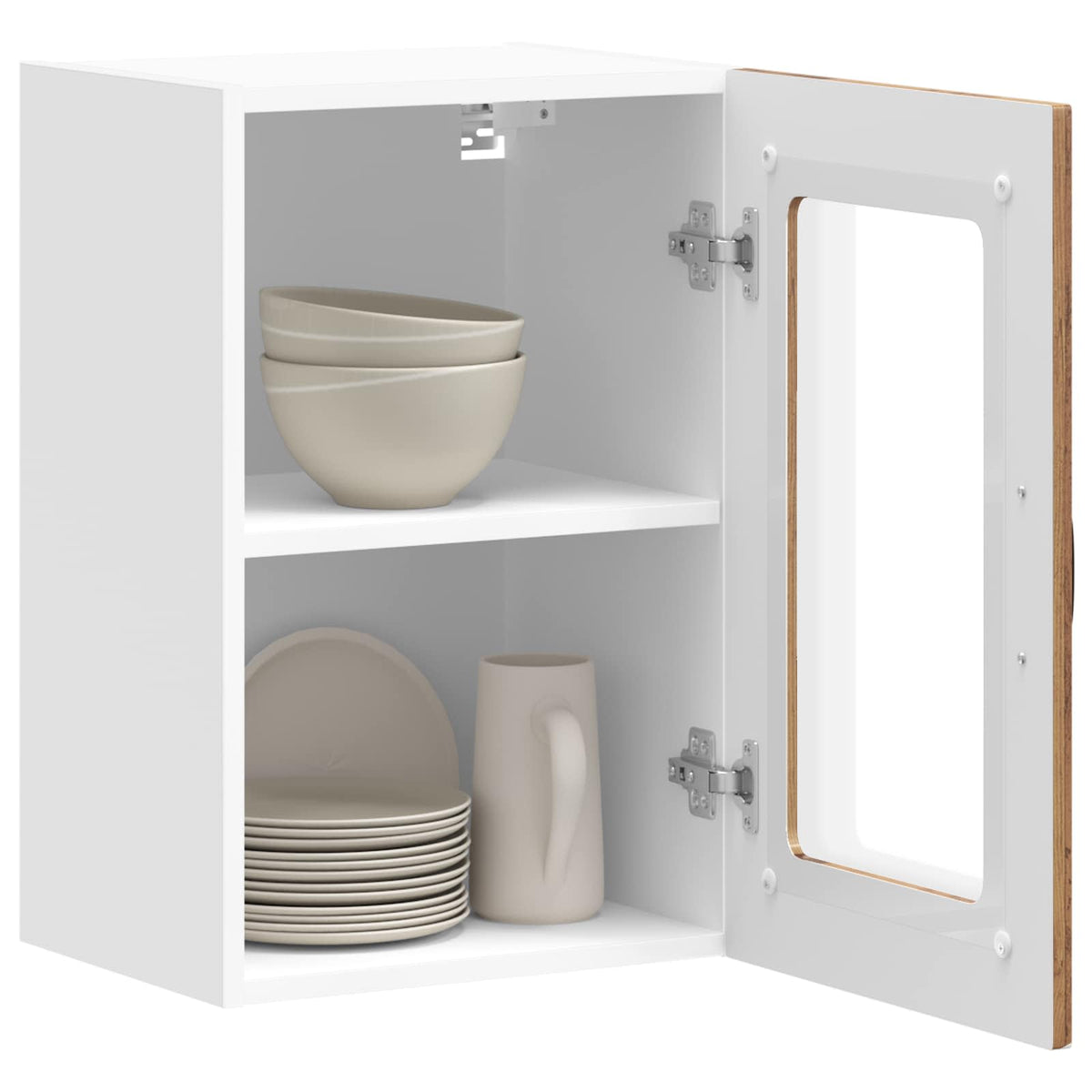 Kitchen Wall Cabinet with Glass Door "Kalmar" Old Wood