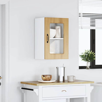 Kitchen Wall Cabinet with Glass Door "Kalmar" Artisan Oak