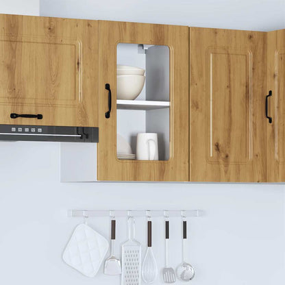 Kitchen Wall Cabinet with Glass Door "Kalmar" Artisan Oak
