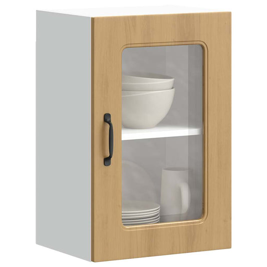 Kitchen Wall Cabinet with Glass Door "Kalmar" Artisan Oak