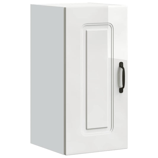 Kitchen Wall Cabinet "Kalmar" High Gloss White Engineered Wood
