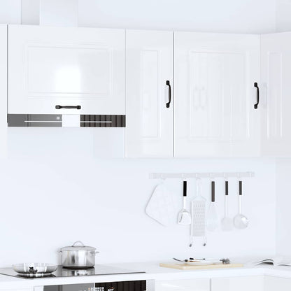 Kitchen Wall Cabinet Kalmar High Gloss White Engineered Wood