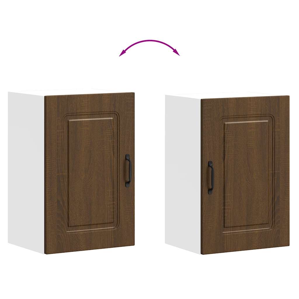 Kitchen Wall Cabinet Kalmar Brown Oak Engineered Wood