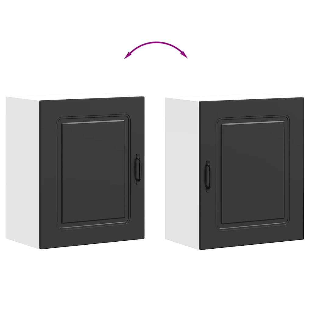 Kitchen Wall Cabinet Kalmar Black Engineered Wood