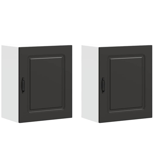 Kitchen Wall Cabinets 2 pcs Kalmar Black Engineered Wood