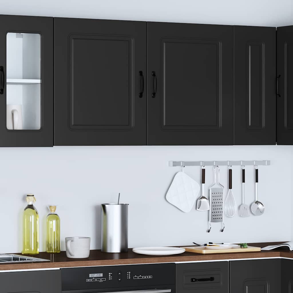 Kitchen Wall Cabinets 2 pcs Kalmar Black Engineered Wood