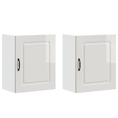 Kitchen Wall Cabinets 2 pcs "Kalmar" High Gloss White