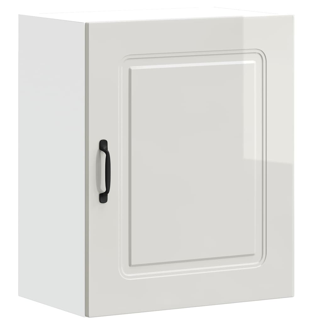 Kitchen Wall Cabinets 2 pcs Kalmar High Gloss White Engineered Wood