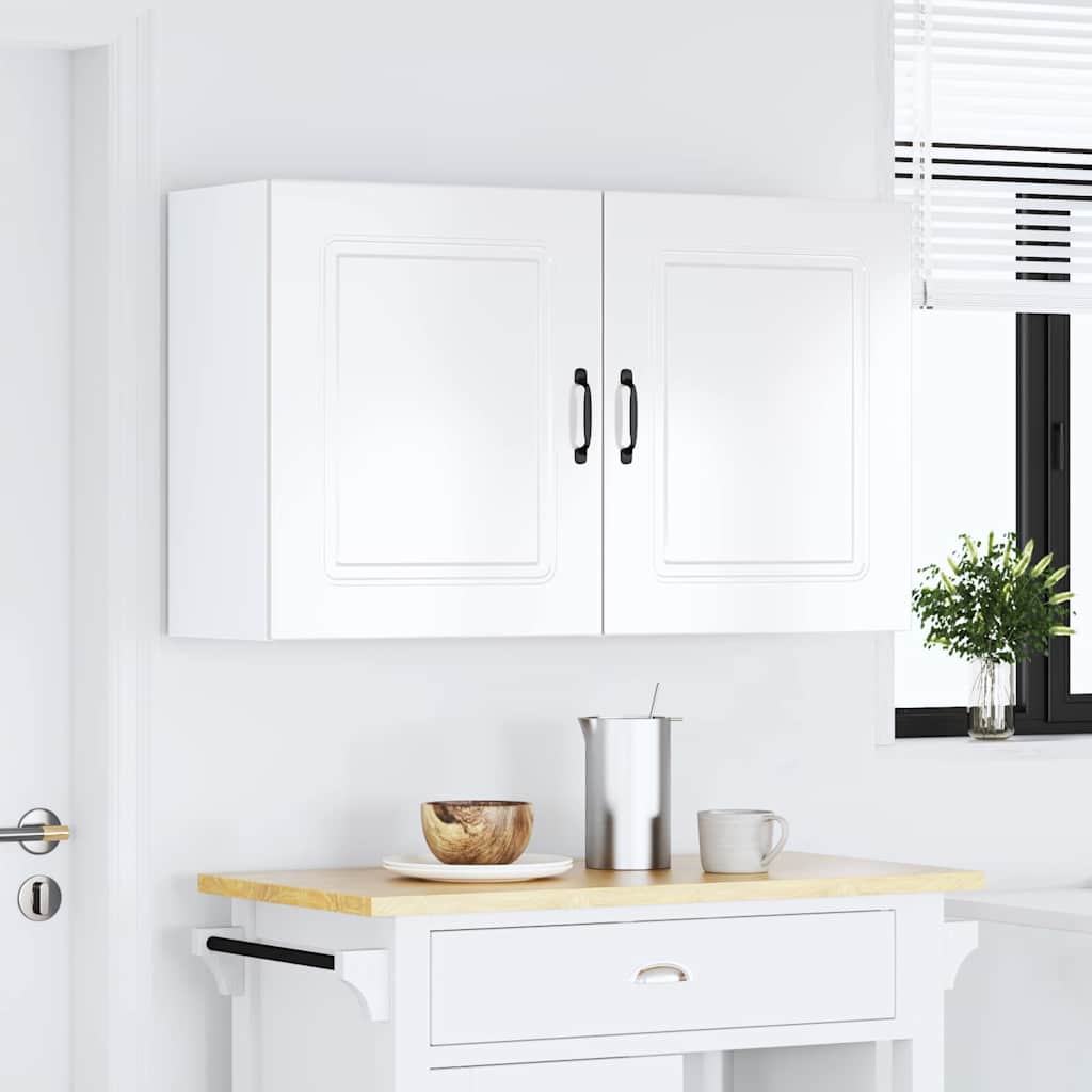 Kitchen Wall Cabinets 2 pcs Kalmar High Gloss White Engineered Wood