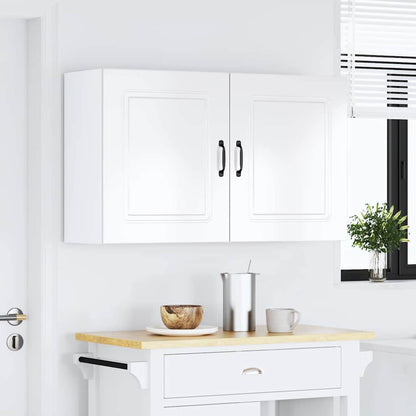 Kitchen Wall Cabinets 2 pcs Kalmar High Gloss White Engineered Wood